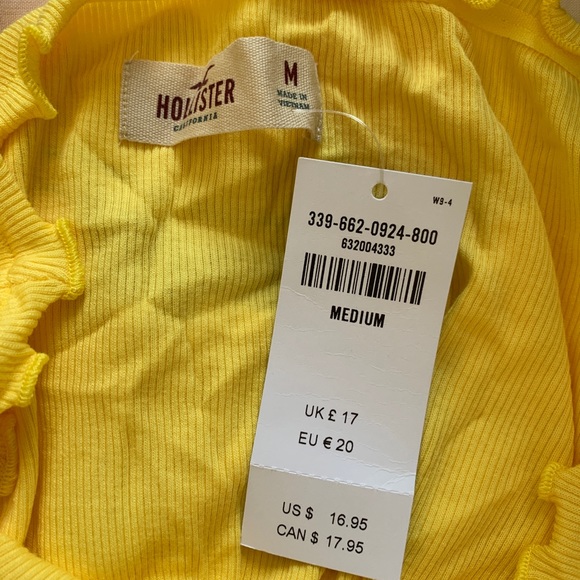 3/$15 Hollister // YELLOW Ribbed Off Shoulder Top - Picture 3 of 3